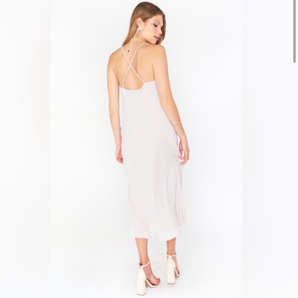 NWT Show Me Your MuMu Verona Cowl Dress in Show Me the Ring Crisp - Picture 2 of 3